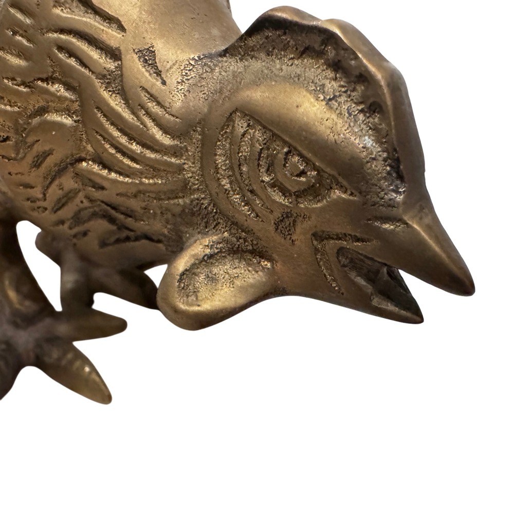 Vintage Brass Rooster‎ Figurine Metal Art Sculpture Made in Hong Kong - Picture 2 of 10